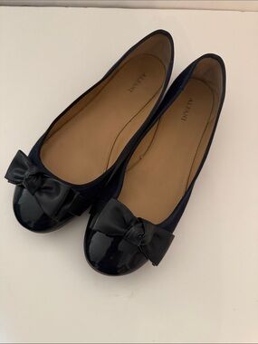 Alfani Navy Bow Cap-Toe Ballet Flats